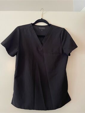 Mandala Black V-Neck Scrub Top